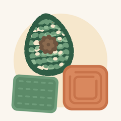 The Nosesafari Enrichment Kit: avocado-shaped snuffle mat, lick mat and slow feeder bowl together